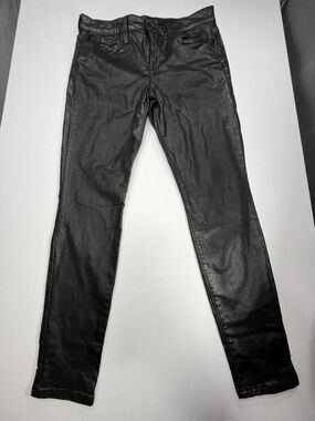 Joe’s Jeans Waxed Black Skinny Jeans Women’s Size 28 Coated Edgy Rocker